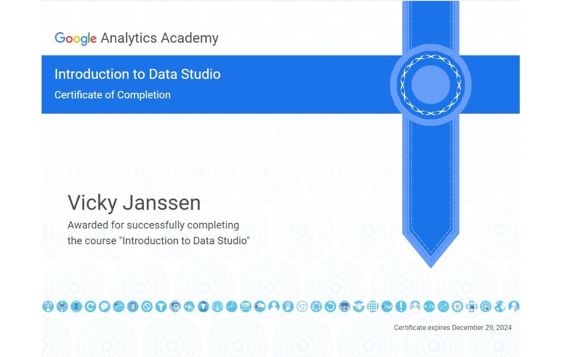 Vicky Janssen certificaat data studio